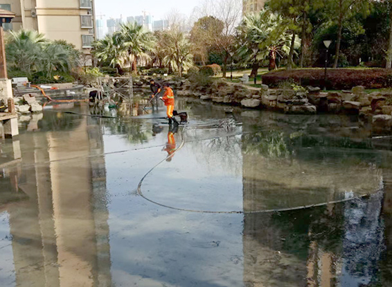 双辽景观池淤泥清理